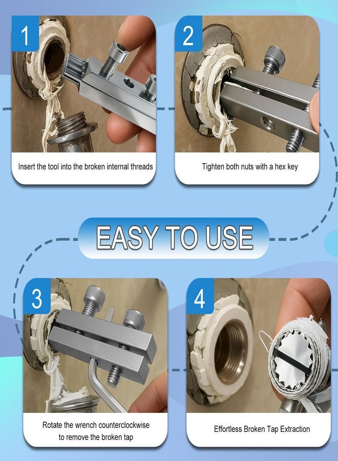 Jubobu Faucet & Pipe Angle Valve Broken Wire Extractor,Pipe Extractor For Use with 1/2 inch And 3/4 inch Pipes,Broken Valve Extractor for Tap Faucet Valve Damaged Broken Wire Pipe or Water Pipe Bolt - Image 5